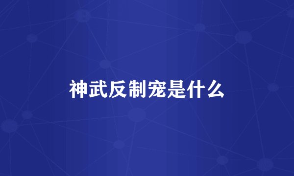 神武反制宠是什么