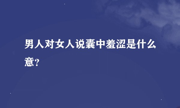 男人对女人说囊中羞涩是什么意？
