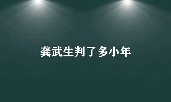 龚武生判了多小年