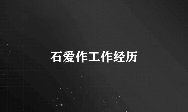 石爱作工作经历