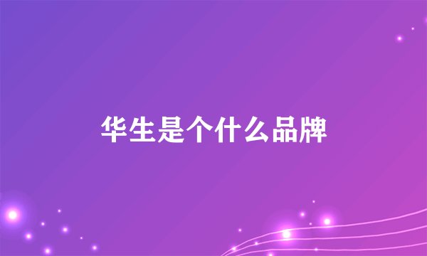 华生是个什么品牌