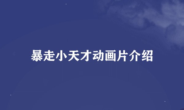 暴走小天才动画片介绍