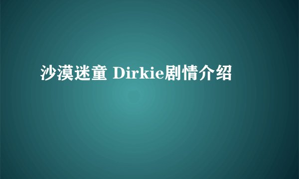 沙漠迷童 Dirkie剧情介绍