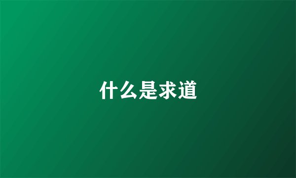 什么是求道