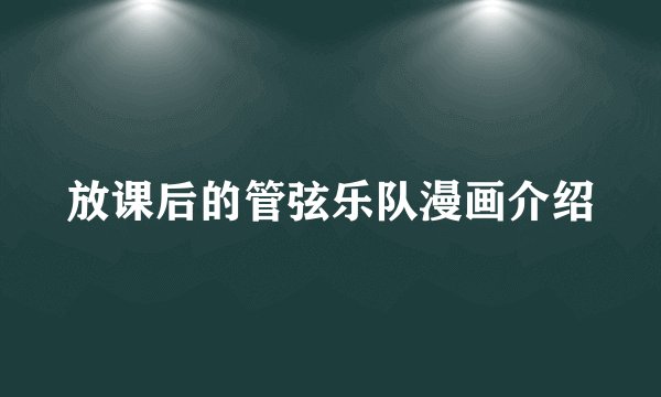放课后的管弦乐队漫画介绍