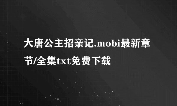 大唐公主招亲记.mobi最新章节/全集txt免费下载