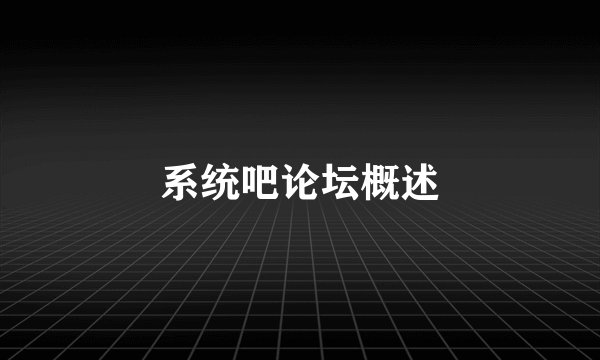 系统吧论坛概述