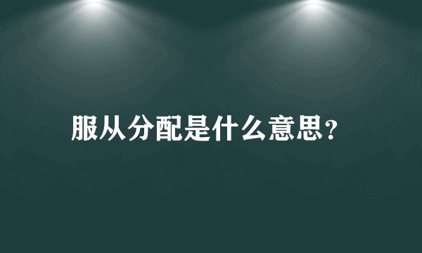 服从分配是什么意思？