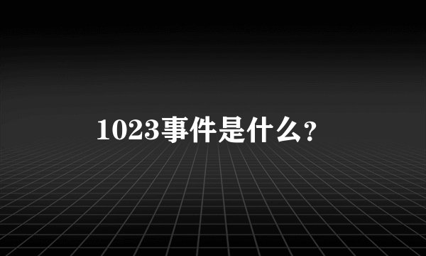 1023事件是什么?