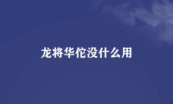 龙将华佗没什么用