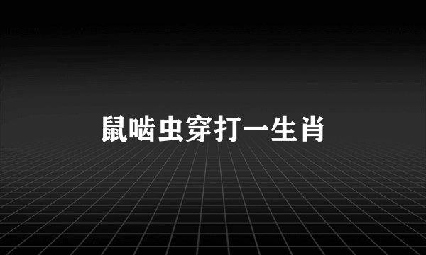 鼠啮虫穿打一生肖