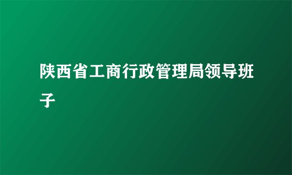 陕西省工商行政管理局领导班子