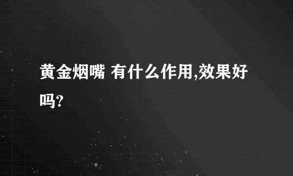 黄金烟嘴 有什么作用,效果好吗?