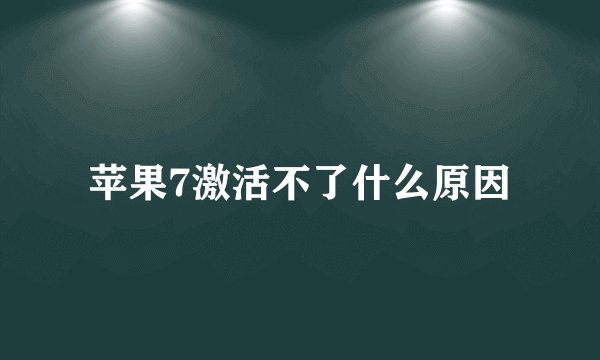 苹果7激活不了什么原因