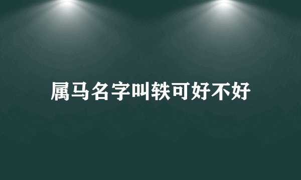 属马名字叫轶可好不好