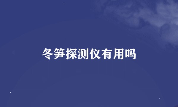 冬笋探测仪有用吗