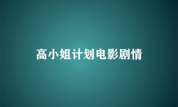 高小姐计划电影剧情