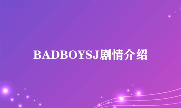 BADBOYSJ剧情介绍