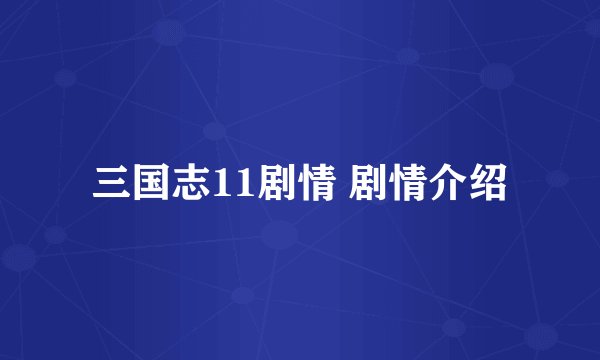 三国志11剧情 剧情介绍