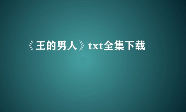 《王的男人》txt全集下载