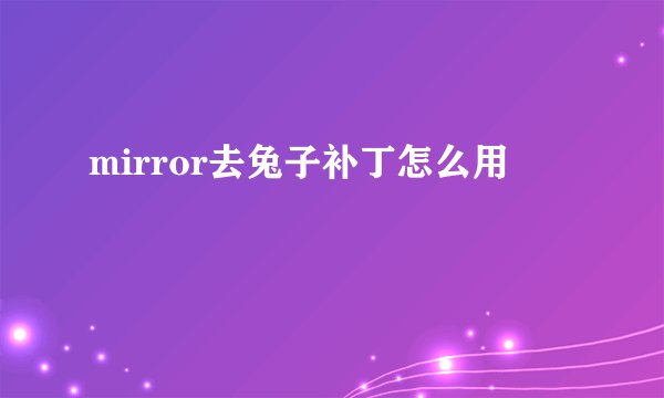 mirror去兔子补丁怎么用