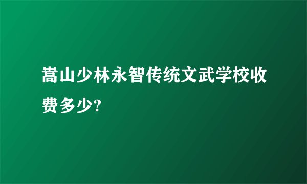 嵩山少林永智传统文武学校收费多少?