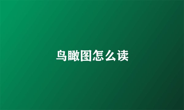 鸟瞰图怎么读