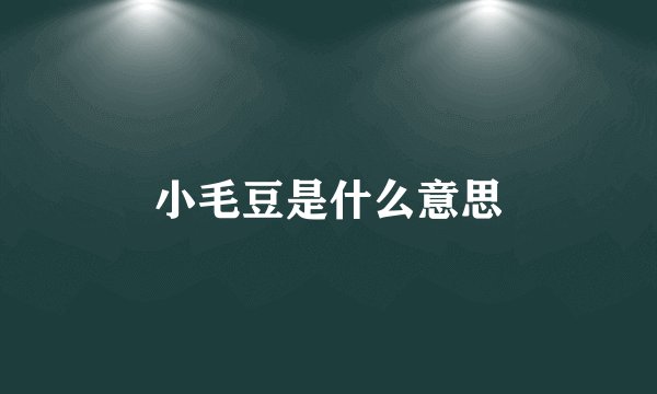 小毛豆是什么意思