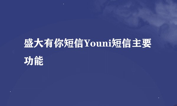 盛大有你短信Youni短信主要功能