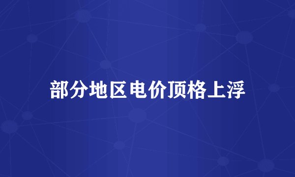 部分地区电价顶格上浮
