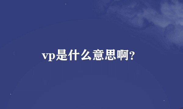 vp是什么意思啊？