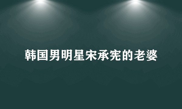 韩国男明星宋承宪的老婆