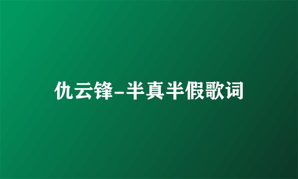 仇云锋-半真半假歌词