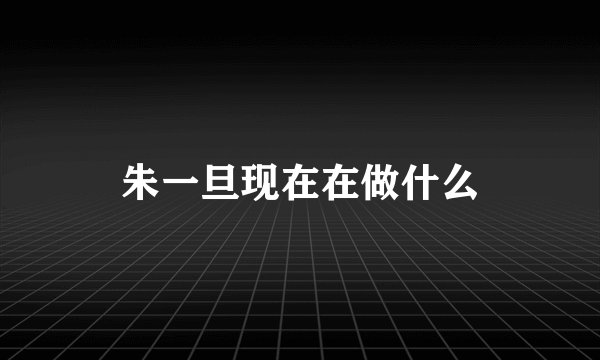 朱一旦现在在做什么