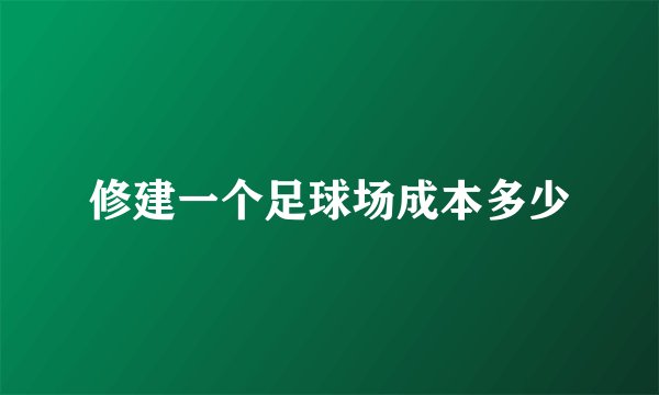 修建一个足球场成本多少