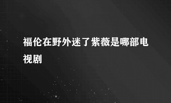 福伦在野外迷了紫薇是哪部电视剧