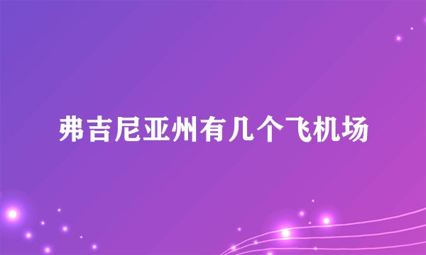 弗吉尼亚州有几个飞机场