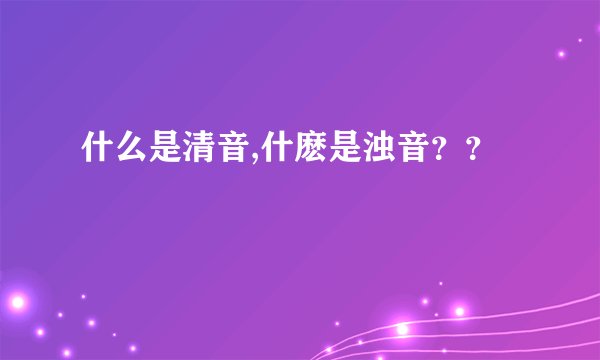 什么是清音,什麽是浊音？？