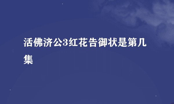 活佛济公3红花告御状是第几集