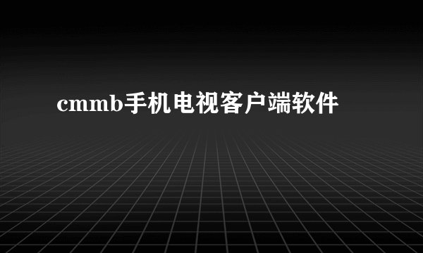 cmmb手机电视客户端软件