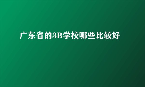 广东省的3B学校哪些比较好