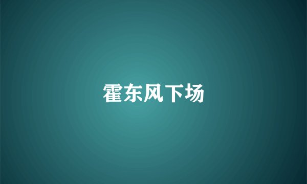 霍东风下场