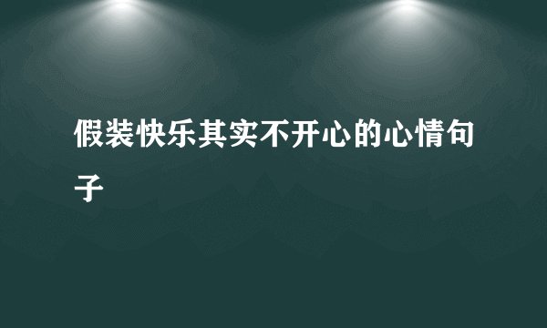 假装快乐其实不开心的心情句子