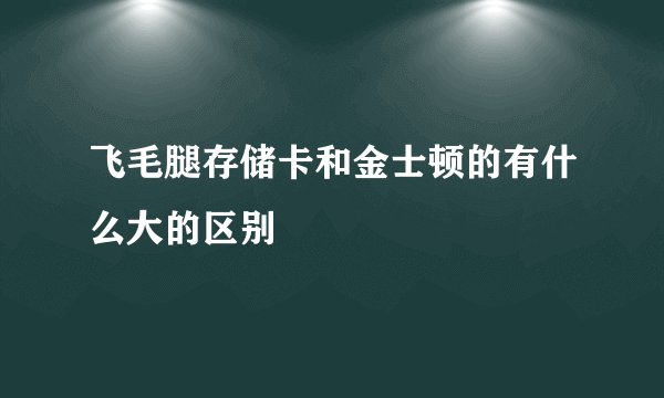 飞毛腿存储卡和金士顿的有什么大的区别