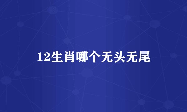 12生肖哪个无头无尾