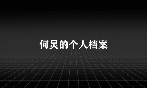 何炅的个人档案