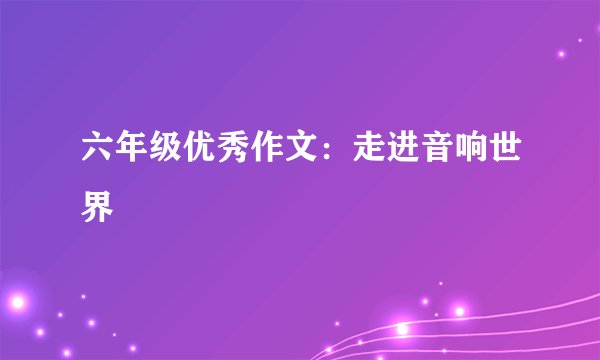 六年级优秀作文：走进音响世界