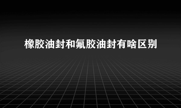 橡胶油封和氟胶油封有啥区别