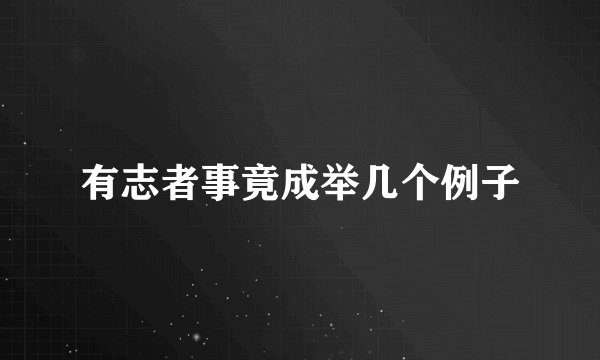 有志者事竟成举几个例子