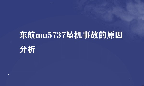 东航mu5737坠机事故的原因分析